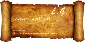 Lorber Győző névjegykártya